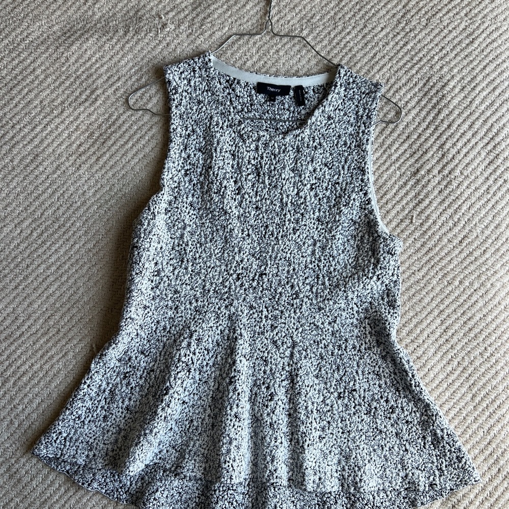 Theory Gray Peplum Tank Top